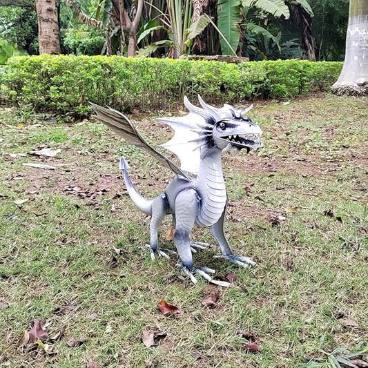 Joyful Home Decorative Dragon Figurine White, Blizzard The Dragon Statue, Design Tales of legendia Flying Dragon Statue, The Dragon of Mythical Castle Garden Statue