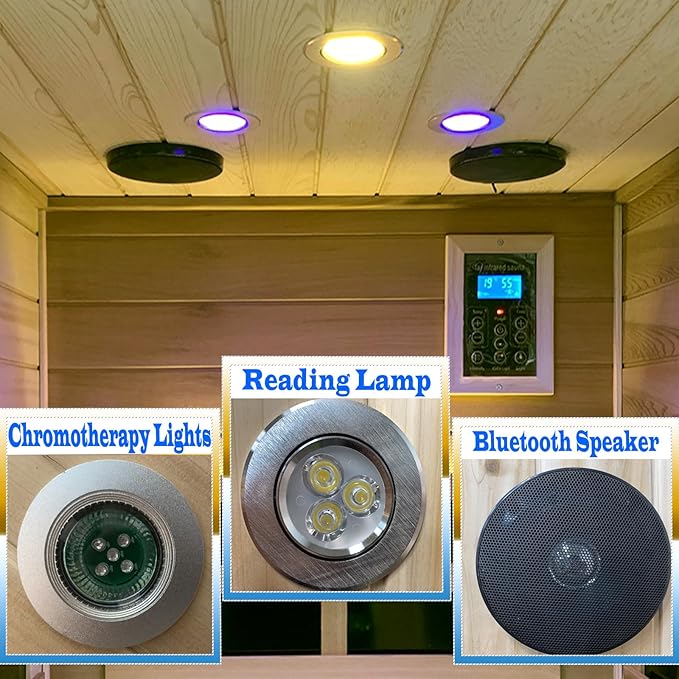 LTCCDSS Outdoor Far Infrared Sauna 1 Person, Canadian Hemlock, Withstand Outdoor Temp -10℉-149℉| Low EMF Sauna Room for Home-Chromotherapy-Bluetooth Speaker