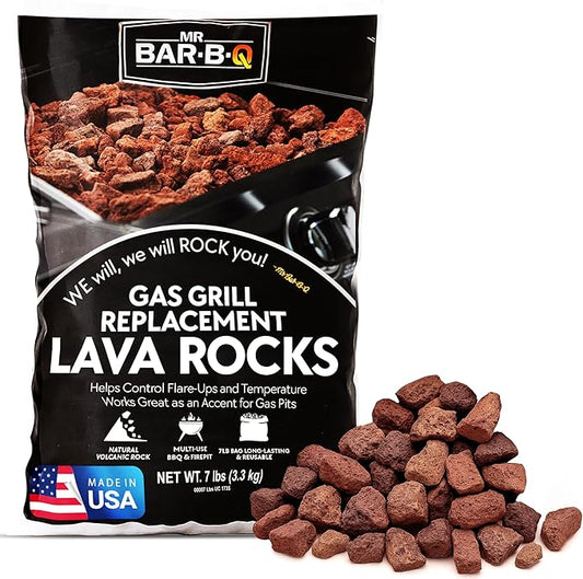 7 Lb. Bag of Natural Lava Rocks for Backyard BBQ Cooking, Burner Grill, Firepit, Bonfires, Campfire, Indoor Fireplace, Fire Bowl, Lava Rocks for Gas Grill Charbroilers by FryOilSaver Co. (Pack of 1)