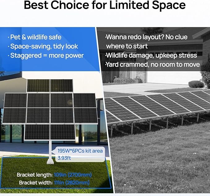 ECO-WORTHY 1200W Solar Tracker System: 6pcs 195W Monocrystalline Solar Panels, Dual-Axis Solar Tracking Kit with Tracker Controller for Shed Farm Yard Hut Field and Any Off-Grid