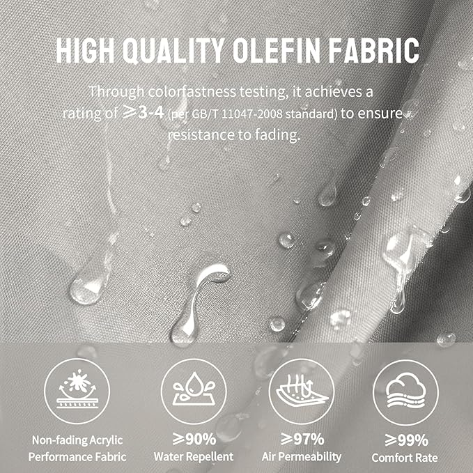CROWN SHADES 9 Ft Patio Umbrella with Auto-Tilt & Olefin Fabric - Patented 90° Edge Connection Wind Resistant, Outdoor Umbrella for Table, Pool, Beach, Effortless Crank System