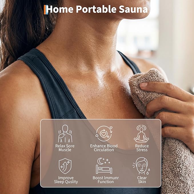 Portable Sauna,Upgraded 2 Person Sauna Box with 4L 1500W Steamer,Full Body Home Spa with 2 Foldable Chairs,9 Levels of Sauna Box with Remote Control（Grey）