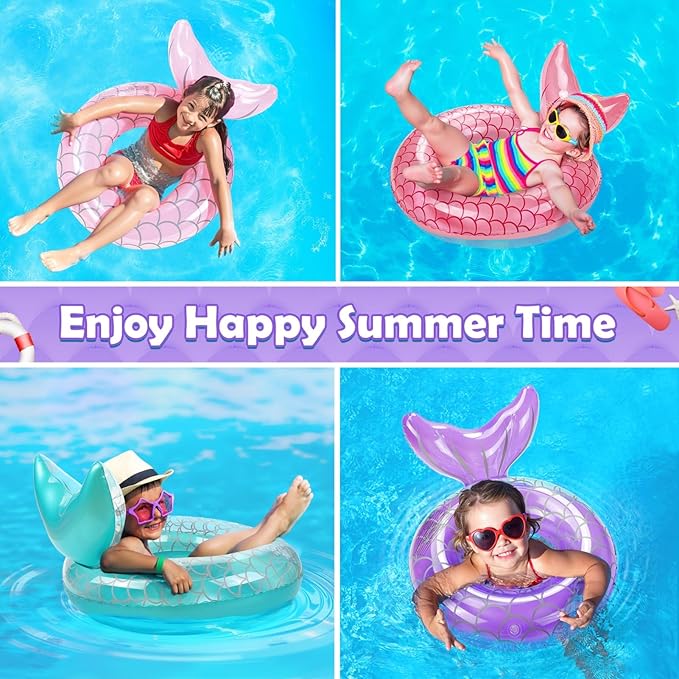 HeySplash Pool Floats Kids, Inflatable Swimming Ring Swim Tube Floaties, Summer Water Fun Beach Party Swimming Pool Toys for Kids Children Water Activities