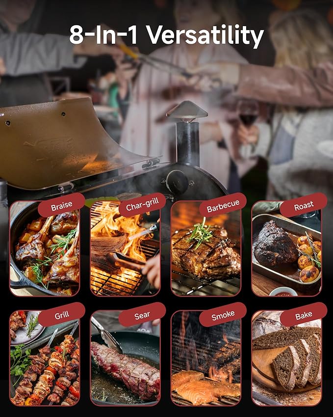Z GRILLS ZPG-450A2 Wood Pellet Grill & Smoker, PID V2.1 Controller, 459 Sq in Cook Area, Foldable Shelf, Meat Probe, Rain Cover, 8 in 1 BBQ Grill Outdoor Auto Temperature Control, Bronze