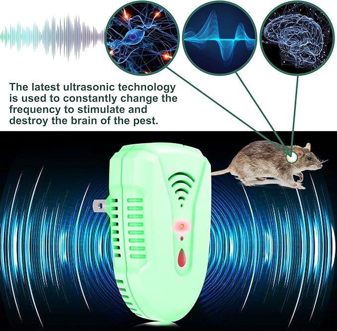 2025 Upgraded Version Ultrasonic Pest Repeller 6 Pack, Mouse Repellent Indoor Plug in, Insect Ultrasonic Repellent for Bugs Roach Insect Mice Spider Mouse Mosquito Ant, 3 Mode Switching (7 Pack)