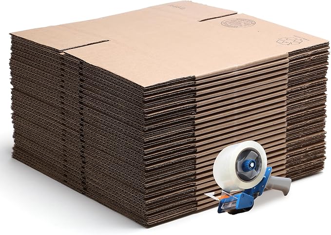 The Boxery 10"x8"x6" Brown/Kraft Corrugated Cardboard Shipping Boxes 25-Pack | Mailing, Packing, Moving & Storage for Business/Home – Durable - Eco-Friendly, Recyclable - Made in the USA