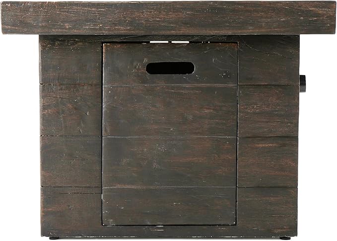 Propane Fire Pit Table, 32" MGO Firepits for Outside, Square Gas Fire Pit for Outside Patio, Propane Fire Table for Deck, Backyard, 40,000BTU, Tank Inside, Tank Not Included, Brown