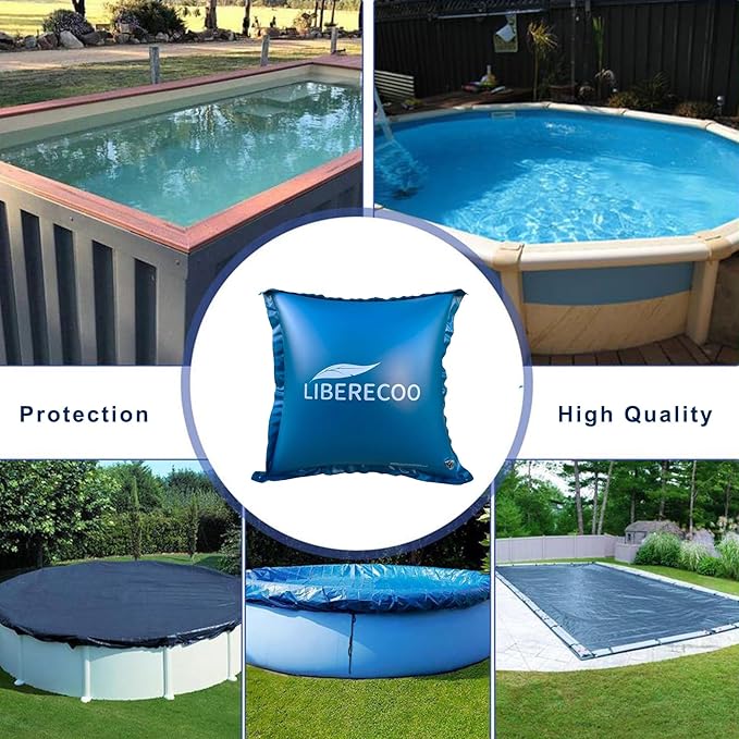 LIBERECOO 8'x8' Pool Pillows for Above-Ground Swimming Pools,0.4mm Extra Durable Long-Lasting Inflatable Winter Pool Pillow, Air Pillow for Winterizing Pool Cover