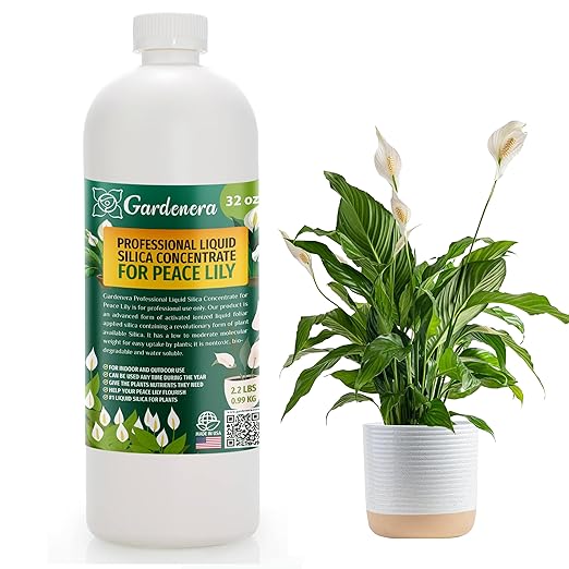 𝐏𝐑𝐎𝐅𝐄𝐒𝐒𝐈𝐎𝐍𝐀𝐋 Liquid Silica Plant Supplement - 32oz - Peace Lily Plants Liquid Silica Boost Fertilizer - Stronger Stems & Healthy Leaves for Indoor & Outdoor Lilies (Makes 180 Gallons)