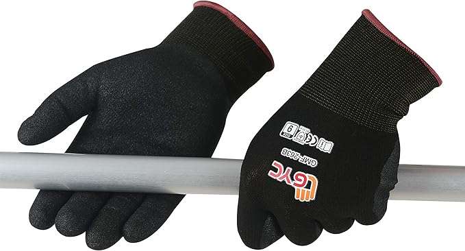 GYC Gloves, DIY, Gardening, Oil & Dry Grip Nitrile Micro Finish Safety Work Gloves - 10 Pairs Pack - Comfortable Grip, Anti-Slip (GMF-263B / SIZE 10 - X-Large)