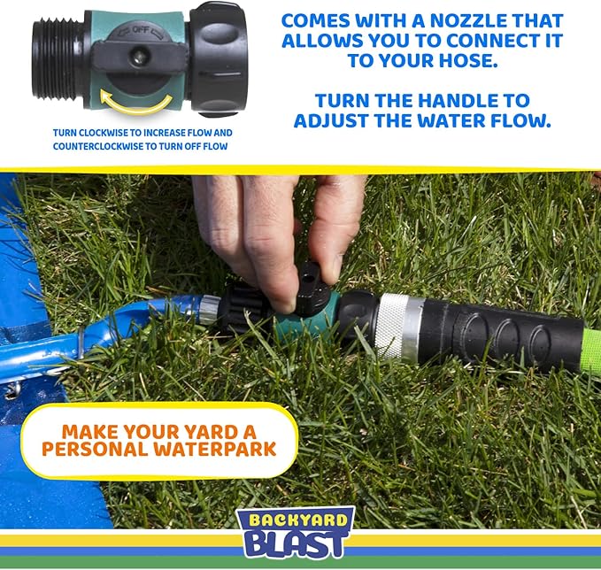 BACKYARD BLAST 31’ Sprinkler Hose, Water Slide Accessory and Lawn Sprinkler