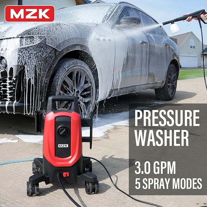 Pressure Washer,5200PSI Power Washer with 4 Quick Connect Nozzles, High Pressure Cleaning Machine with Foam Cannon for Cars/Fences/Driveways/Patios/Home Cleaning