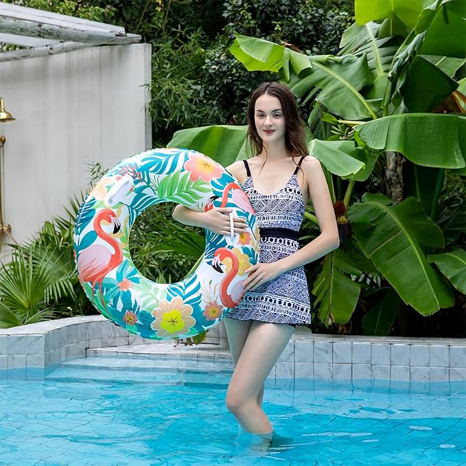 2PCS Inflatable Pool Floats Swimming Rings Large Inner Tube Swimming Pool Swim Rings Pool Lounger Float for Pool Party & Summer