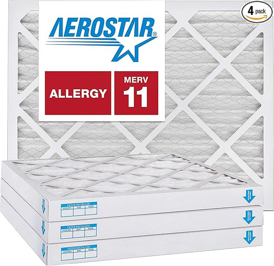 Aerostar 12x12x2 MERV 11, Pleated Air Filter, 12x12x2, Box of 4, Made in the USA