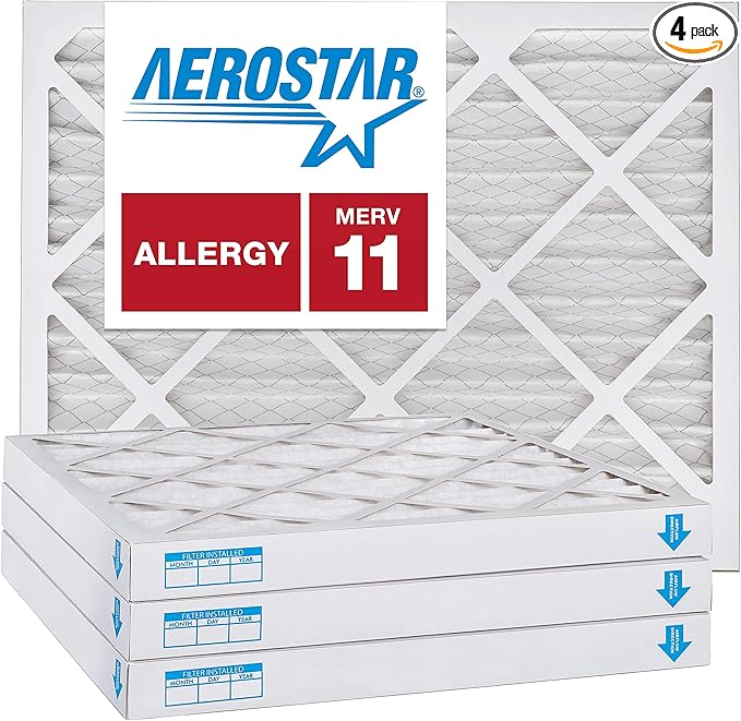 Aerostar 14x24x2 MERV 11, Pleated Air Filter, 14x24x2, Box of 4, Made in the USA