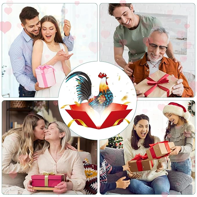 Ultym 32in Metal Rooster Decor, Outdoor Garden Statues, Metal Chicken Sculpture for Backyard Patio Garden Kitchen Décor