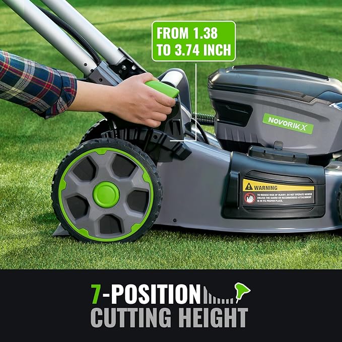 60V Self-Propelled Lawn Mower 21-Inch, Brushless Cordless Mower for Large Yards, Electric with LED Headlight, 5.0Ah Battery & Rapid Charger