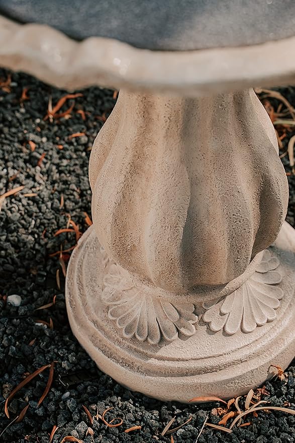 XBrand Outdoor Water Fountain 51 inch 3-Tier Garden Fountain with Pump, Weather Resistant Resin Patio & Yard Waterfall Feature - Beige