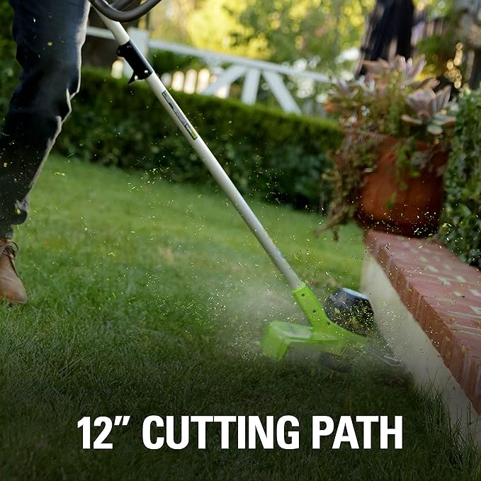 Greenworks 40V 12" Cordless String Trimmer, 0.065" Dual Line with Auto Feed, Variable Speed, Lightweight Weed Eater, 3-Year Warranty