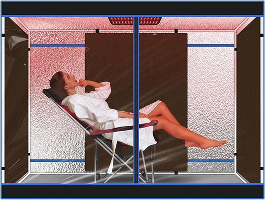Portable Infrared Sauna with Red Light Therapy Lamp, 1 or 2 Person Lying Saunas Tent with Reclining Chair, Remote Control, Dry Heated Indoor Home Spa for Relaxation & Detox