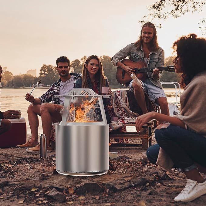 Heat Deflector for Solo Stove Ranger Accessories, Heat Diffuser for Solo Stove Ranger 15" Firepit Captures & Redirects Warmth, 304 Stainless Steel Ranger Heat Deflector with Carrying Handle & 3 Legs