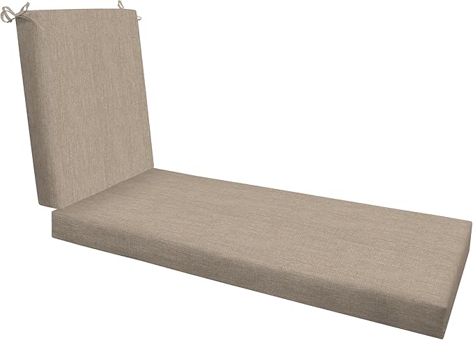 Honeycomb Outdoor Heritage Chaise, 22.5" W x 70" L, Textured Solid Birch Tan Chair Cushion for Patio Furniture