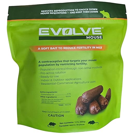 Evolve Mouse Birth Control Soft Bait Sausages – 1.5 lbs | Not a Poison, Long-Term Population Management