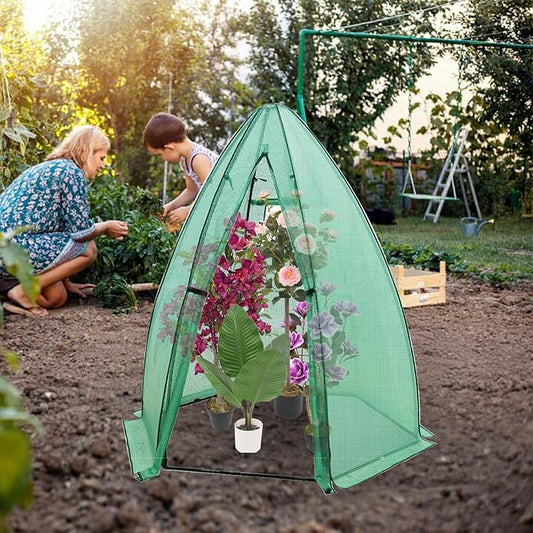 Greenhouse for Outsides, 54”x 54”x 71” Heavy Duty Green House Tent with Durable PE Cover, Garden Plant Protector with Zippered Door Mesh Window for Vegetables Flowers Fruits Herbs,Green