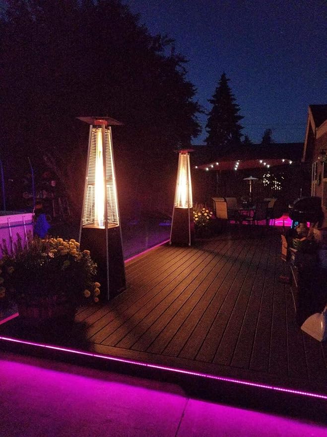 Avenlur Pyramid Patio Heater, 48,000 BTU Outdoor Propane Heater with Quartz Glass Tube, Cover, Ignition & Wheels — Freestanding Gas Heater for Backyard, Deck & Patio