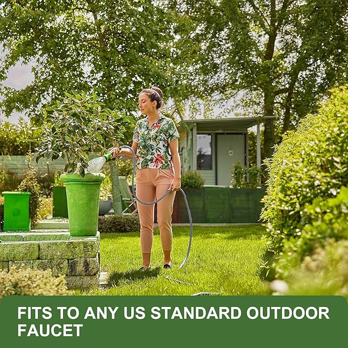 2025 Upgraded 100FT Non-Expanding Garden Hose, Ultra-Light & Flexible Water Hose - Burst-Resistant, Kink-Free, High-Pressure, All-Weather Use for Lawns, Gardens, and Outdoor Cleaning