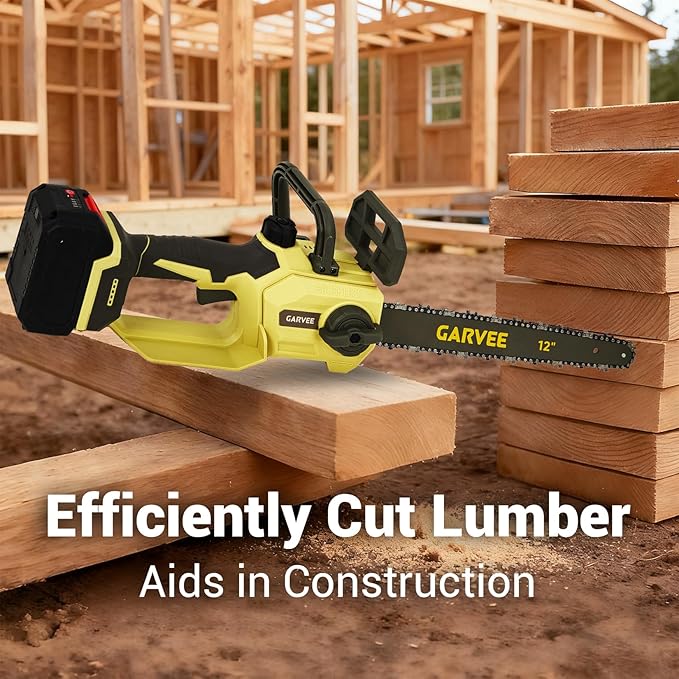 20V MAX Cordless Chainsaw with Battery and Charger, 12 Inch Portable Electric Chain Saw, Lightweight & Powerful Pruning Tool for Wood Cutting, Garden, Yard, and Outdoor Use(DCCS621B)