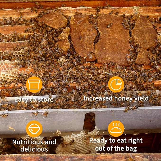 6 Pack Pollen Patties for Bees, 1 lb Each (Approximate Weight), Supplementary Feed for All Levels of Beekeepers