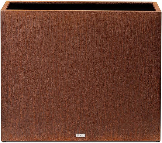 Large Corten Steel Planter Box Outdoor, 30" H x 34" W x 10" D,Tall Rectangular Metal Rusted Planters with Grow Bag,Naturally Rusting Steel Flower Pot,Rustic Décor for Patio,Garden,Deck,Backyard