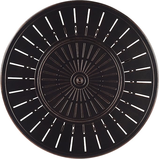 Oakland Living Aluminum 57,0000 BTU 44 in. Round Propane Black Fire Pit Table with Fire Beads, Lid, Propane Tank Cover and Table Fabric Covers in Copper Finish, (AZNOBU-FPT-AC)