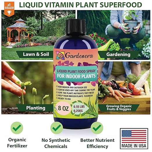 Gardenera Plant Growth Superfood for PHILODENDRON with 18 Vitamins & Minerals - Organic Plant Food Fertilizer - Micro-Fungi and Bio-Organisms for PHILODENDRON Plant Care & Growth Enhancement - 8oz