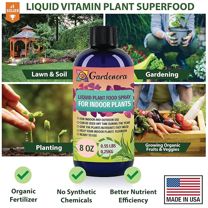 Gardenera Plant Growth Superfood for Avocado Trees with 18 Vitamins & Minerals - Organic Plant Food Fertilizer - Micro-Fungi and Bio-Organisms for Avocado Plant Care & Growth Enhancement - 32oz