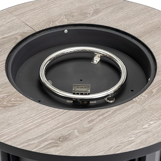 Propane Fire Pit Table, 30" Firepits for Outside, Gas Fire Pit for Outside Patio, Propane Fire Table with Ceramic Tabletop for Patio, Deck, 50000BTU, Tank Inside, Tank Not Included, Black