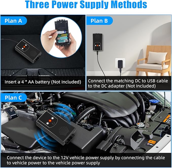 Rodent Repellent for Car Engine,Ultrasonic Mouse Repellent Car Rodent Repeller Under Hood Battery Operated Rat Deterrent with Flashing Lights,Keep Squirrels Rats Mice Out of Attic Outdoors Indoors