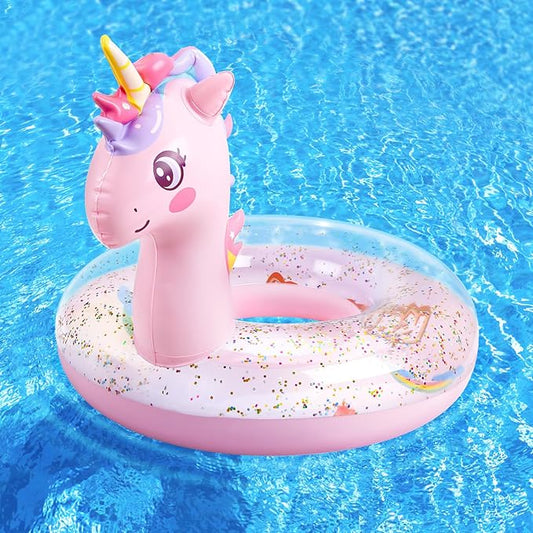 HeySplash Pool Floats Kids, Inflatable Swimming Ring Swim Tube Floaties, Summer Water Fun Beach Party Swimming Pool Toys for Kids Children Water Activities