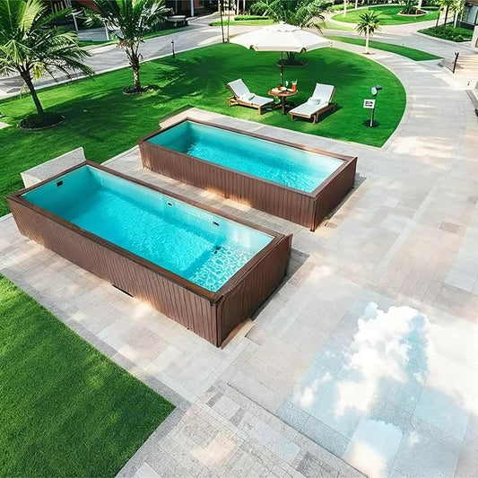 Customizable Portable Shipping Container Swimming Pools Outdoor Modern Swimming Pool for Adults Above-Ground Endless Prefab Pool for Home Backyard Parties, Villa Outdoors & Family Entertainment