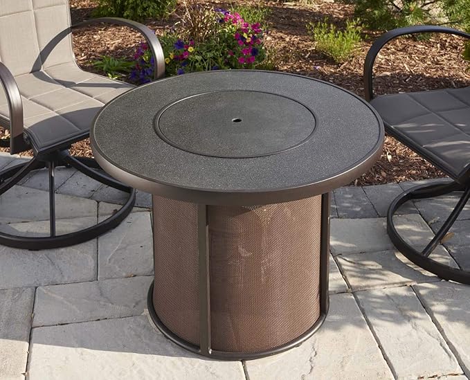 The Outdoor GreatRoom Company Stonefire Fire Table with Electronic Ignition (SF-32-K-CF-DSI-LP), Propane, 32x32-Inches