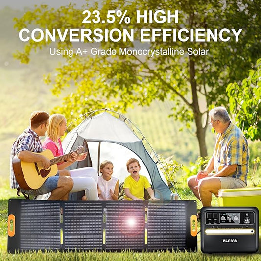 30W 100W 200W 400W Solar Panel,Portable Foldable Solar Panel Kit,Black with Carrying Case (2 * 200W)