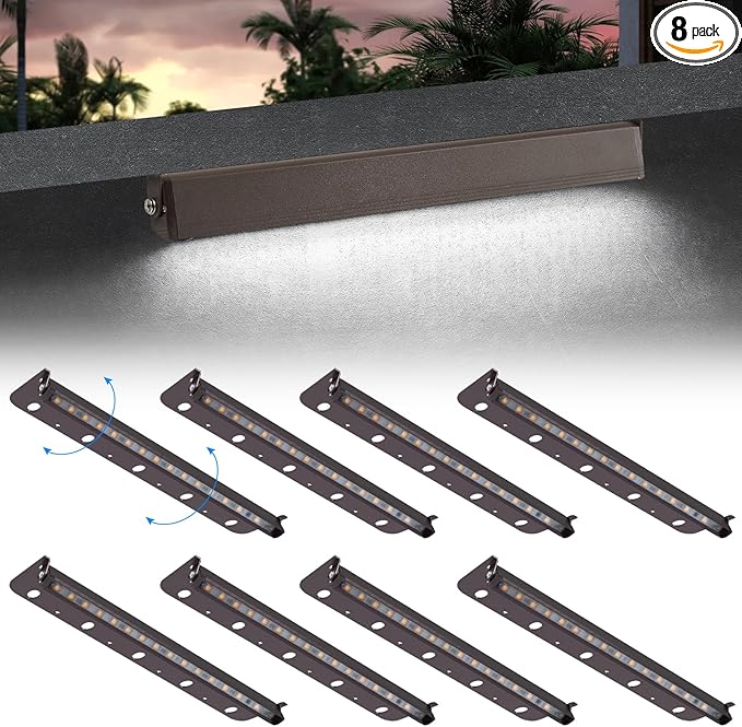 8-Packs 5W 12inch LED Hardscape Paver Lighting,12V AC/DC Low Voltage Retaining Wall Lights,LED Landscape Lighting,5000K Daylight White Outdoor Step Light,50,000 Hours Lifespan