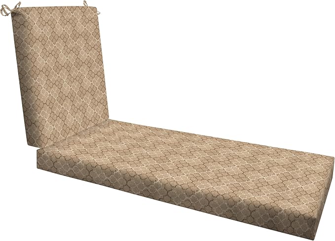 Honeycomb Outdoor Heritage Chaise, 22.5" W x 70" L, Courtyard Geo Chair Cushion for Patio Furniture