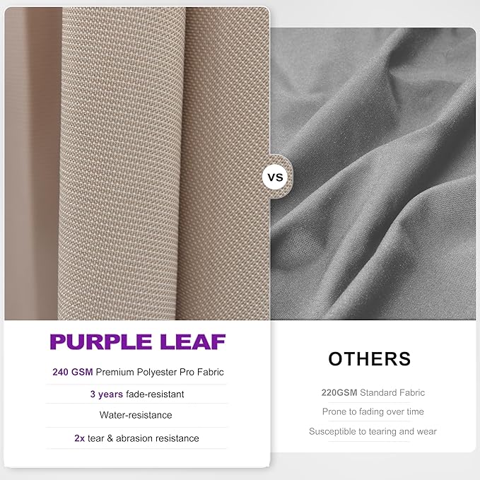 PURPLE LEAF 9' X 12' Swivel Outdoor Patio Aluminum Umbrella with Base Left-right Tilting Cantilever Offset Umbrella with UV Resistant Heavy Duty Fabric for Deck Pool Patio Backyard, Sand Dune