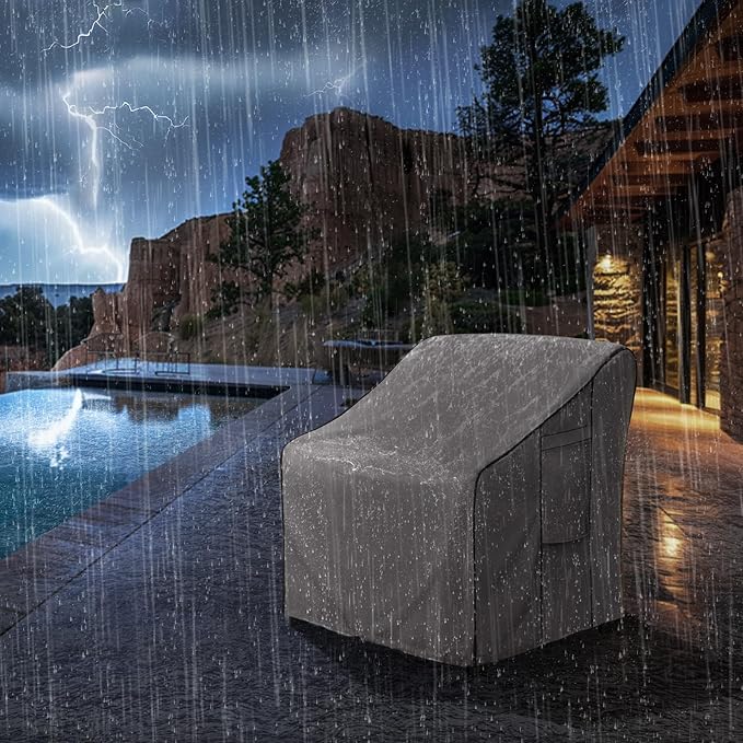 KylinLucky Outdoor Furniture Covers Waterproof 30W x 34D x 38.5H inches 2 Pack, Lawn Patio Chair Cover Cloudy Grey