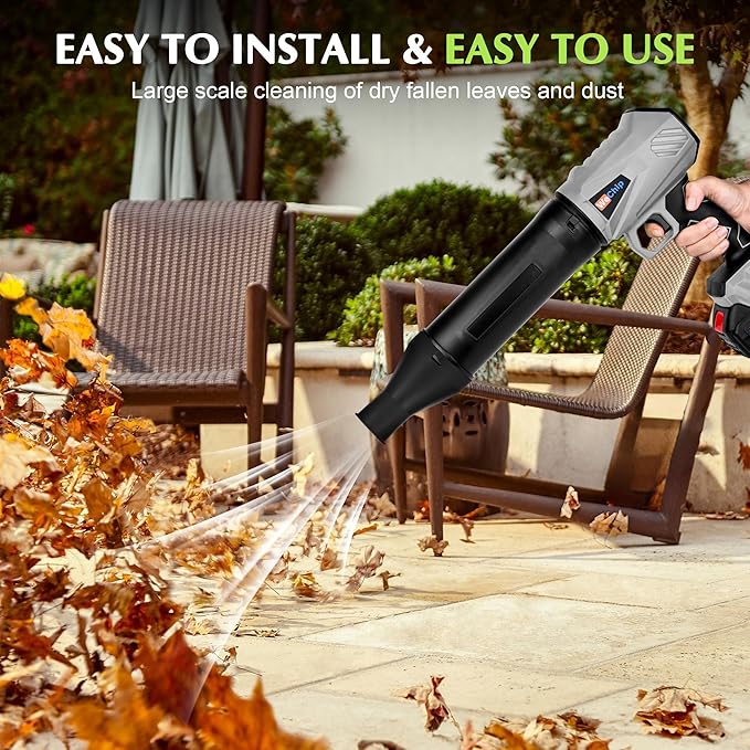 3 in 1 Cordless Leaf Blower Lightweight with Storage Box， 800,000 RPM Leaf Blower Cordless with 2 Battery and Charger,Easy Use Hand Held Blowers for Lawn Care, Dust,Gifts for Men