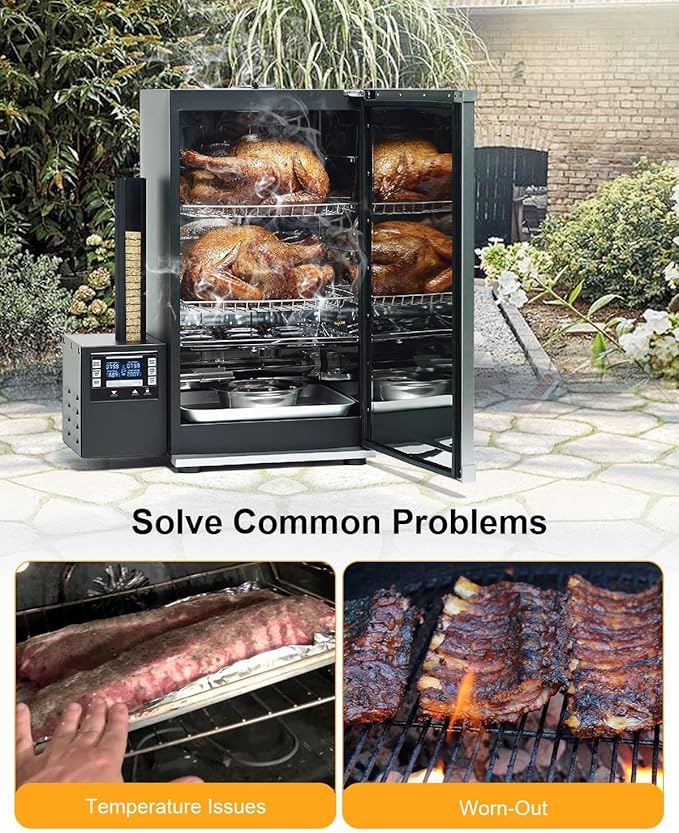 120V 500W Heating Element Compatible with Bradley Smoker BS611 BTDS76P 4-Rack Outdoor Electric Smoker BTDS108P 6-Rack Digital Food Smokers, Ceramic Sheath with Nuts