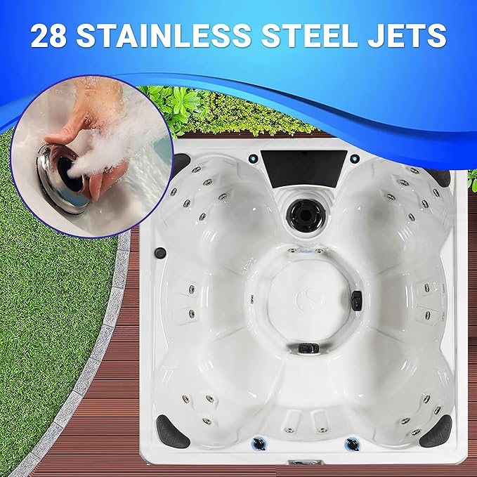 AquaLife Edgewater® EX 6-7 Person 28-Jet Acrylic Non-Lounger Hot Tub with Ozonator