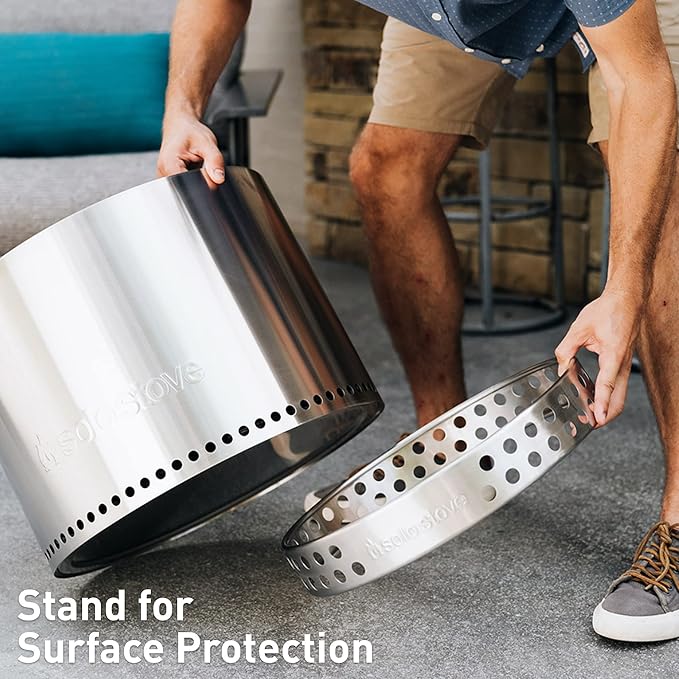 Solo Stove Bonfire Big Yard Bundle 2.0 | Incl. Bonfire Smokeless Fire Pit with Stand, Shield, Shelter, Portable for Wood Burning, Removable Ash Pan, Stainless Steel, H: 16.75in x Dia: 19.5in, 28.25lbs